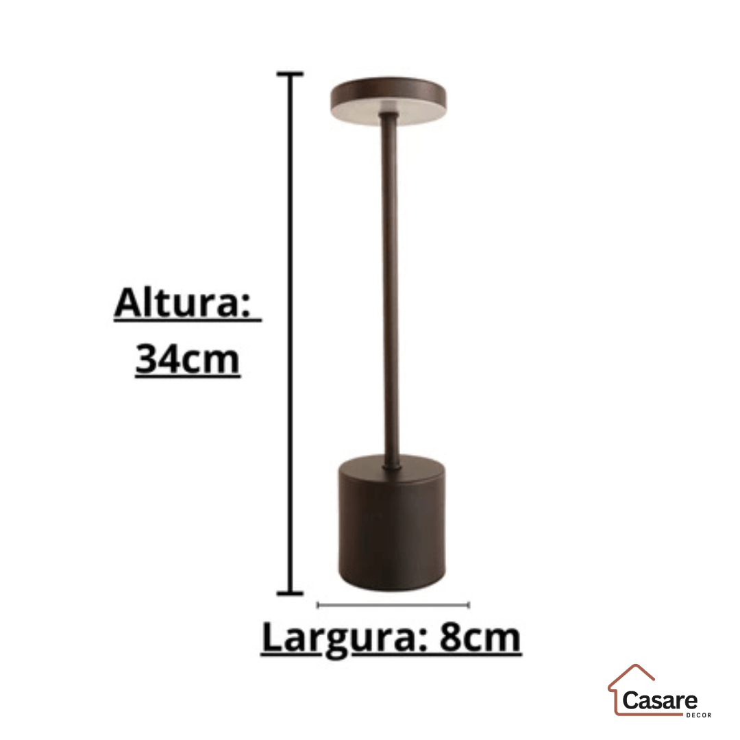 Luminária de Mesa Recarregável Sem Fio - Casare