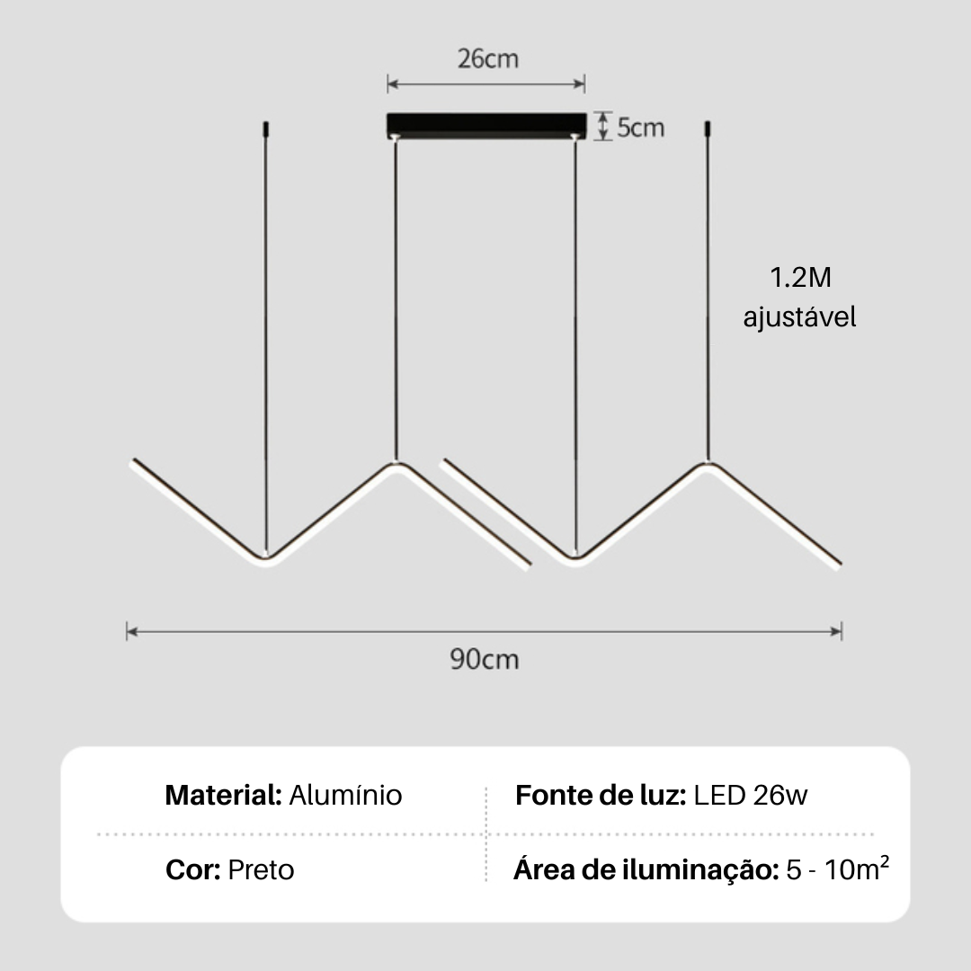 Pendente Minimalista LED – Sofisticação e Estilo para Ambientes Modernos