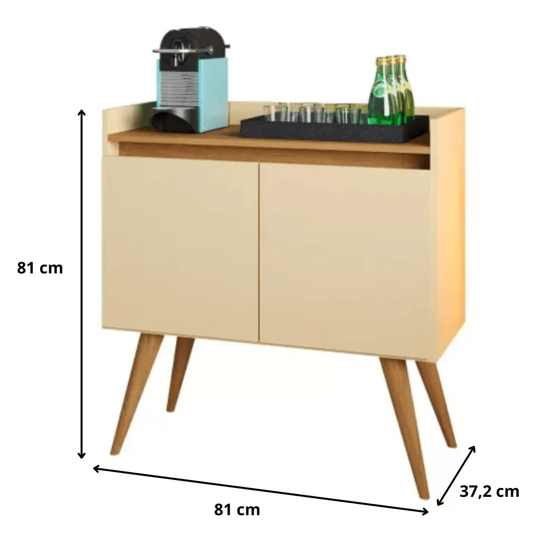 Aparador Buffet 2 Portas Gold Perola com Mel - Rede Móveis