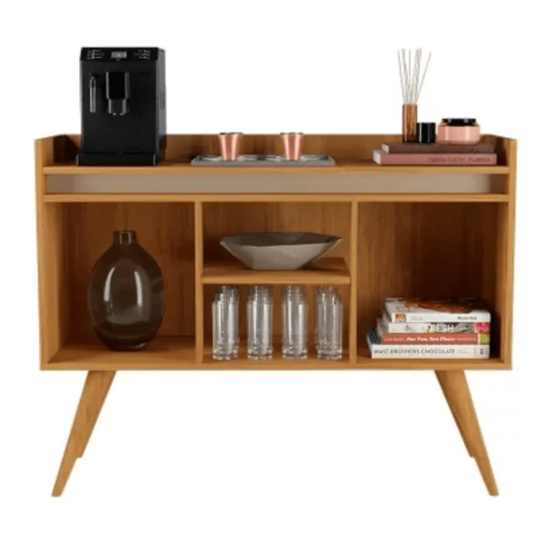 Aparador Buffet 3 Portas Gold Mel com Perola - Rede Móveis