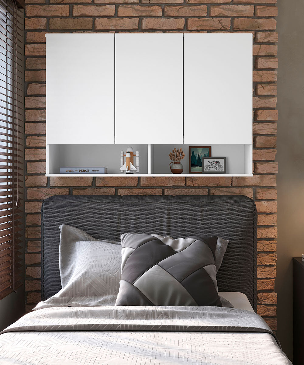 Armário Aéreo 3 Portas Milão Suspenso Para Quarto Cozinha Sala Branco - Rede Móveis