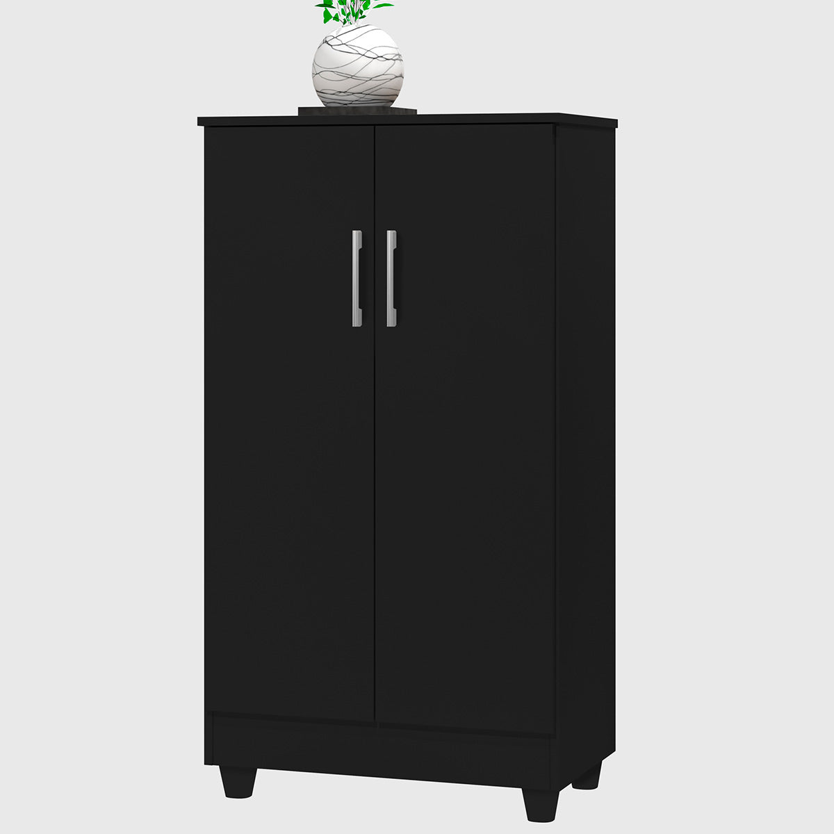 Armário Multiuso 2 Portas Smart Preto - Rede Moveis