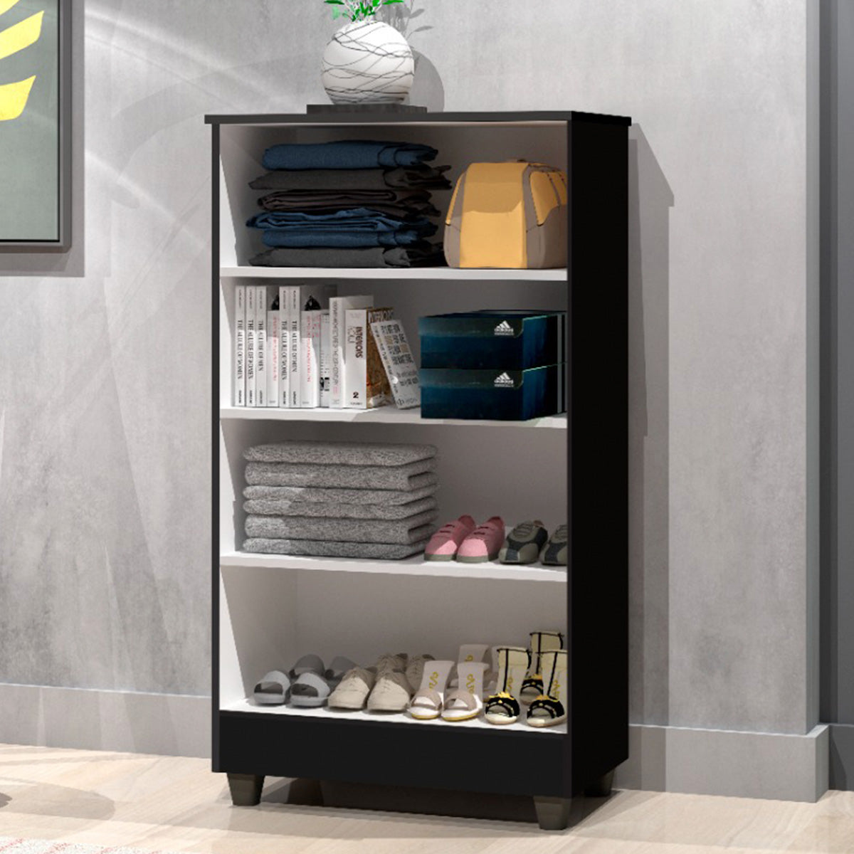 Armário Multiuso 2 Portas Smart Preto - Rede Moveis