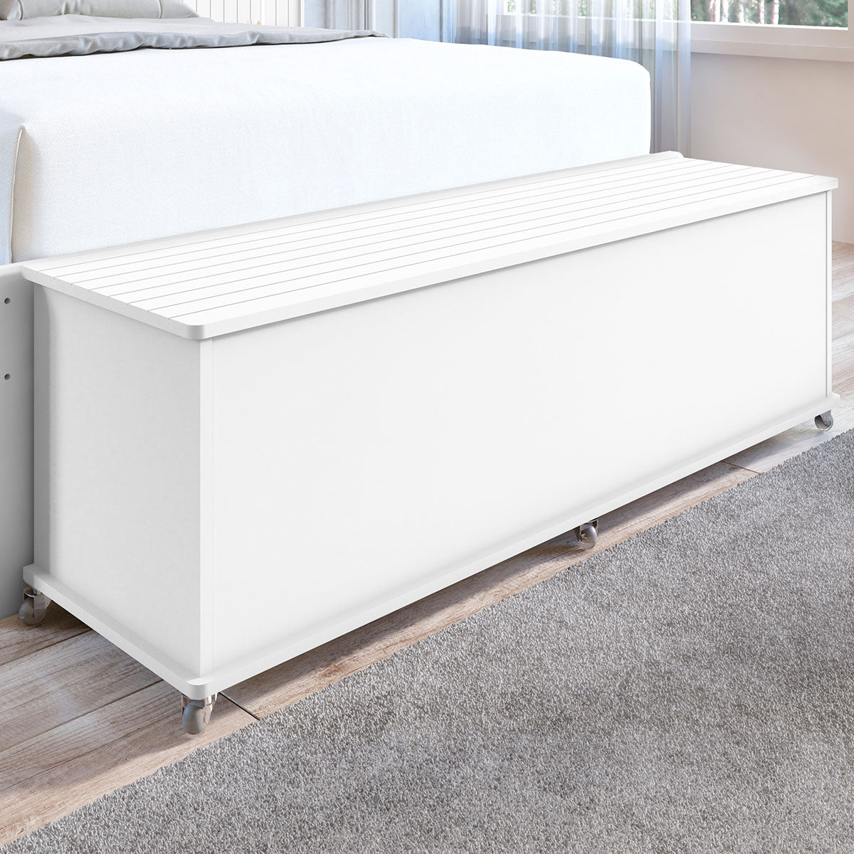 Baú Banco Organizador 1 Porta Luca MDP/MDF Branco - Rede Móveis