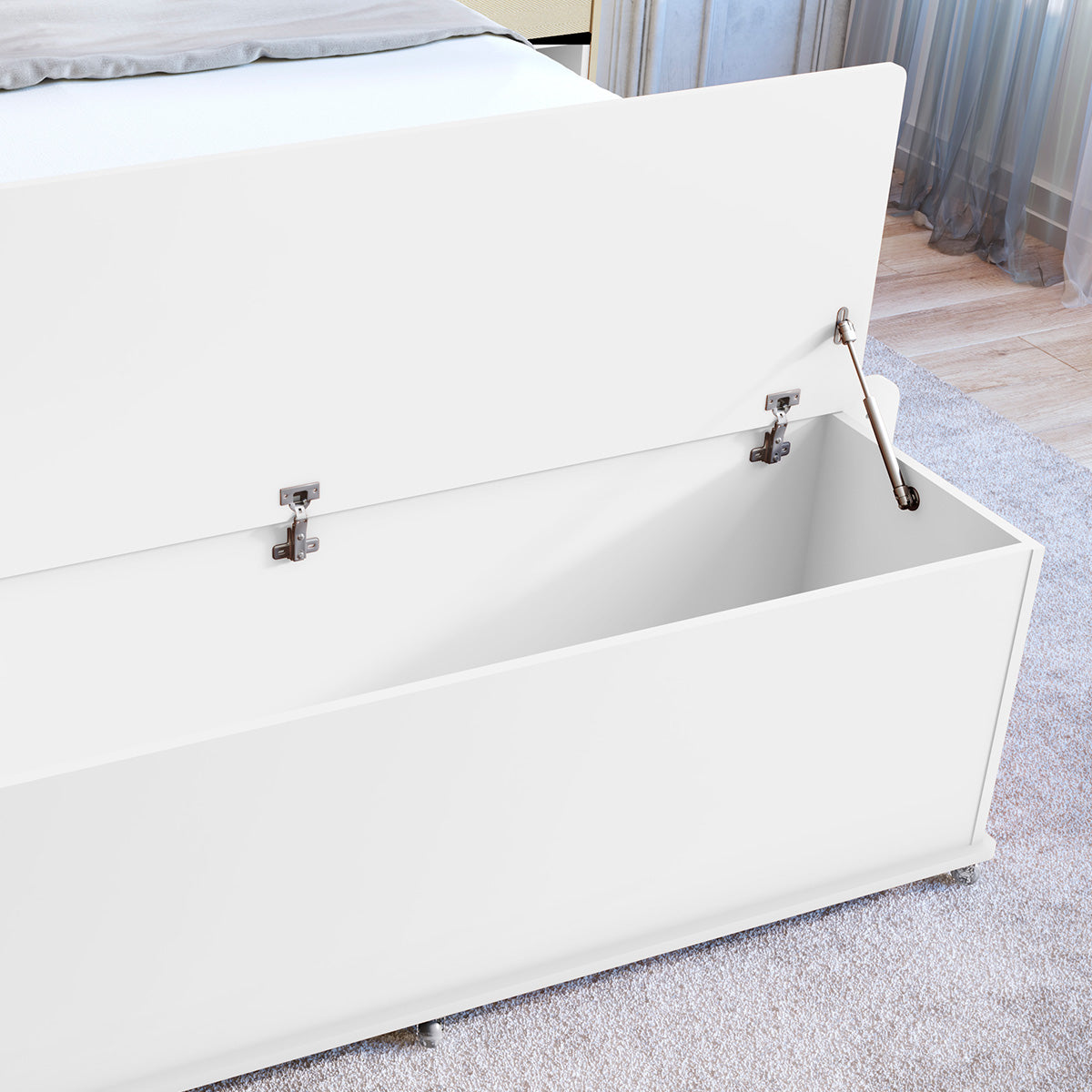 Baú Banco Organizador 1 Porta Luca MDP/MDF Branco - Rede Móveis