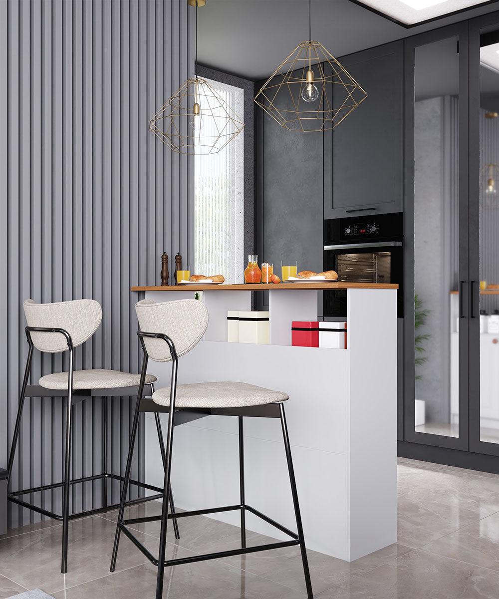 Bancada Ilha 3 Portas 1,20 Com Nicho 6206 Branco com Freijó - Rede Móveis