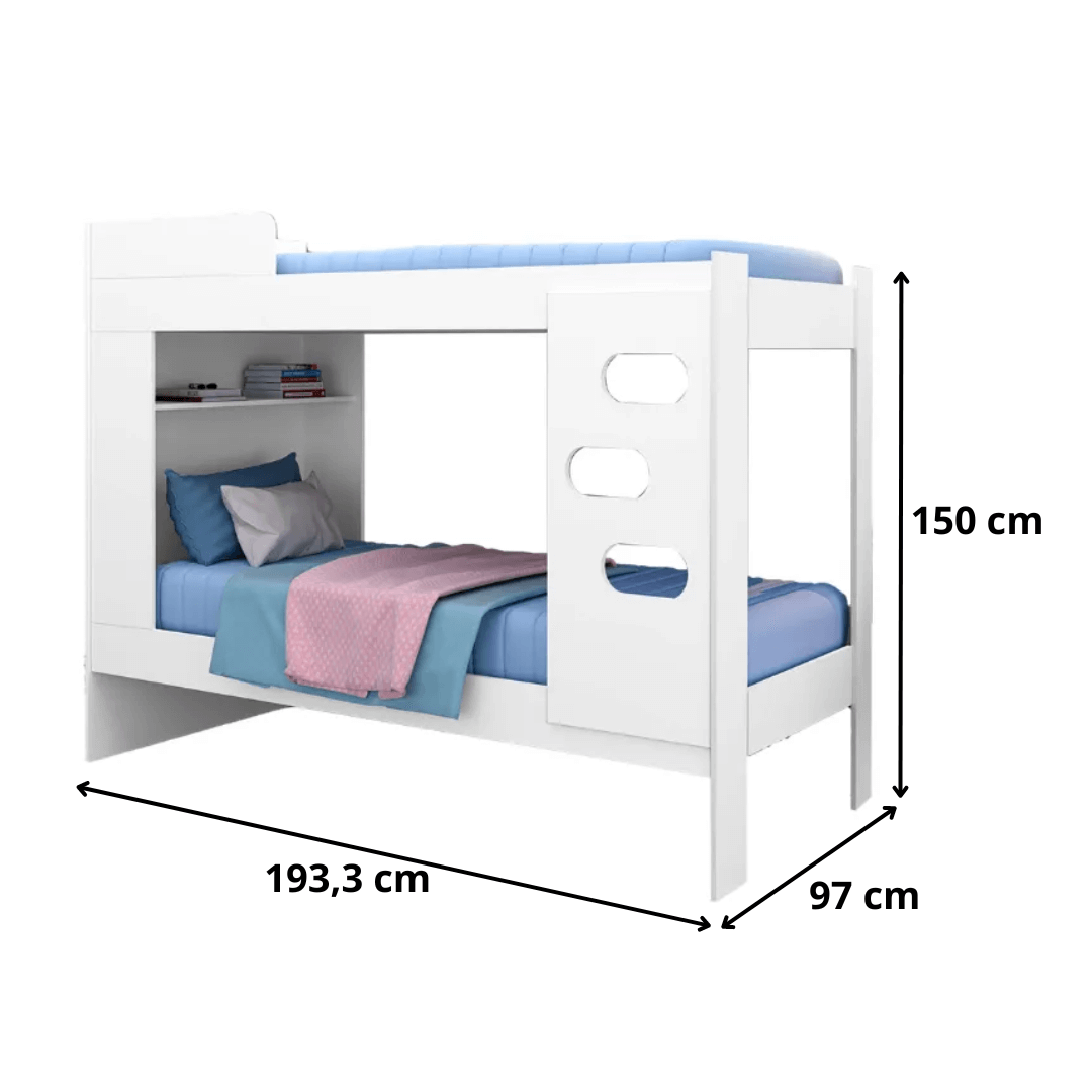 Beliche Solteiro Floripa Plus Branco - Rede Móveis