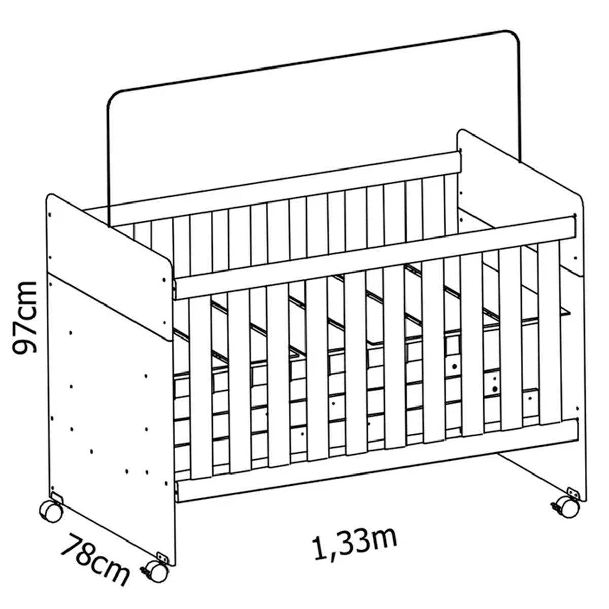 Berço Americano Mini Cama 3 em 1 Bebê Infantil Katatau Branco - Rede Móveis