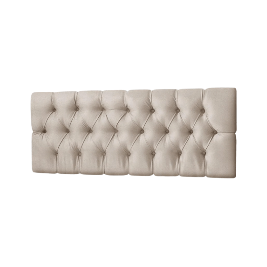 Cabeceira de cama em capitonê bege 1,40m