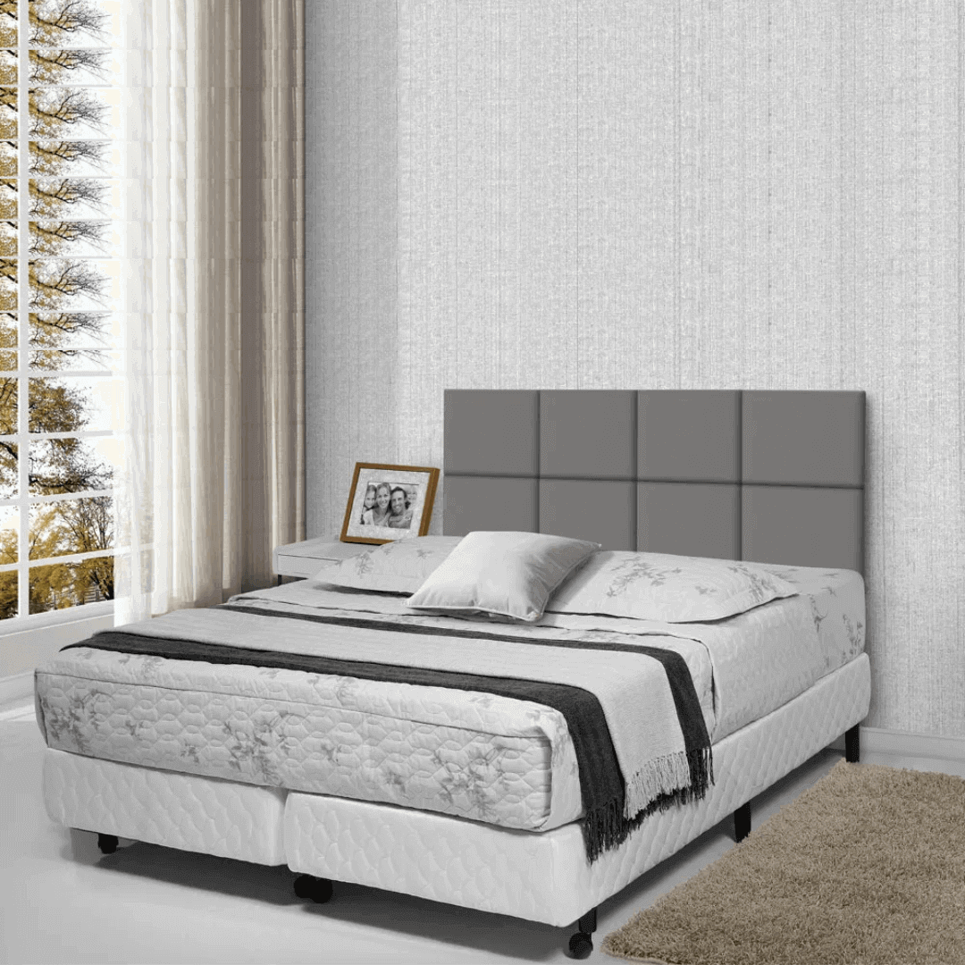 Cabeceira de cama sued lisa cinza de 1,40m