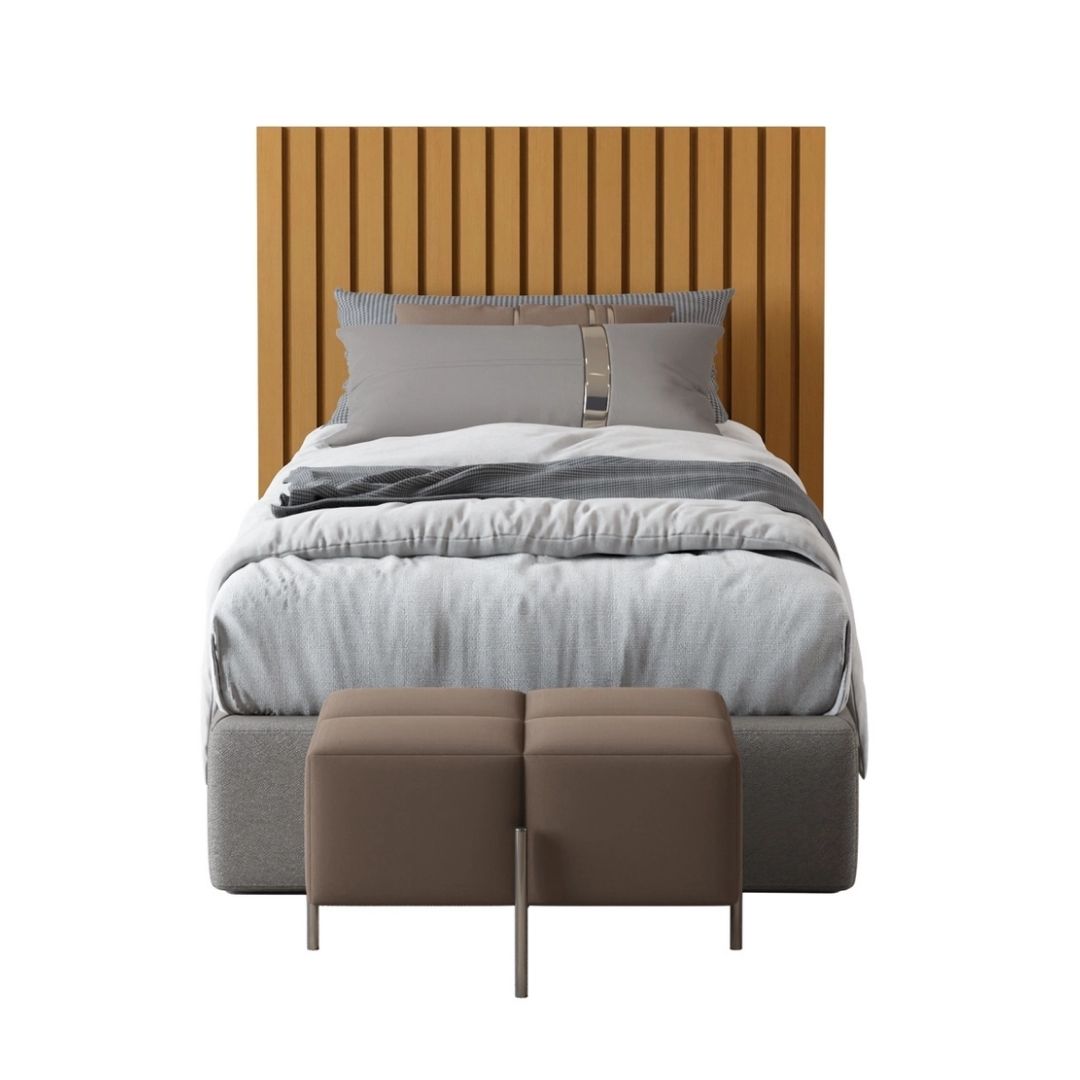 Cabeceira Ripado Maracá 109cm Para Cama de Solteiro Nature - Rede Móveis