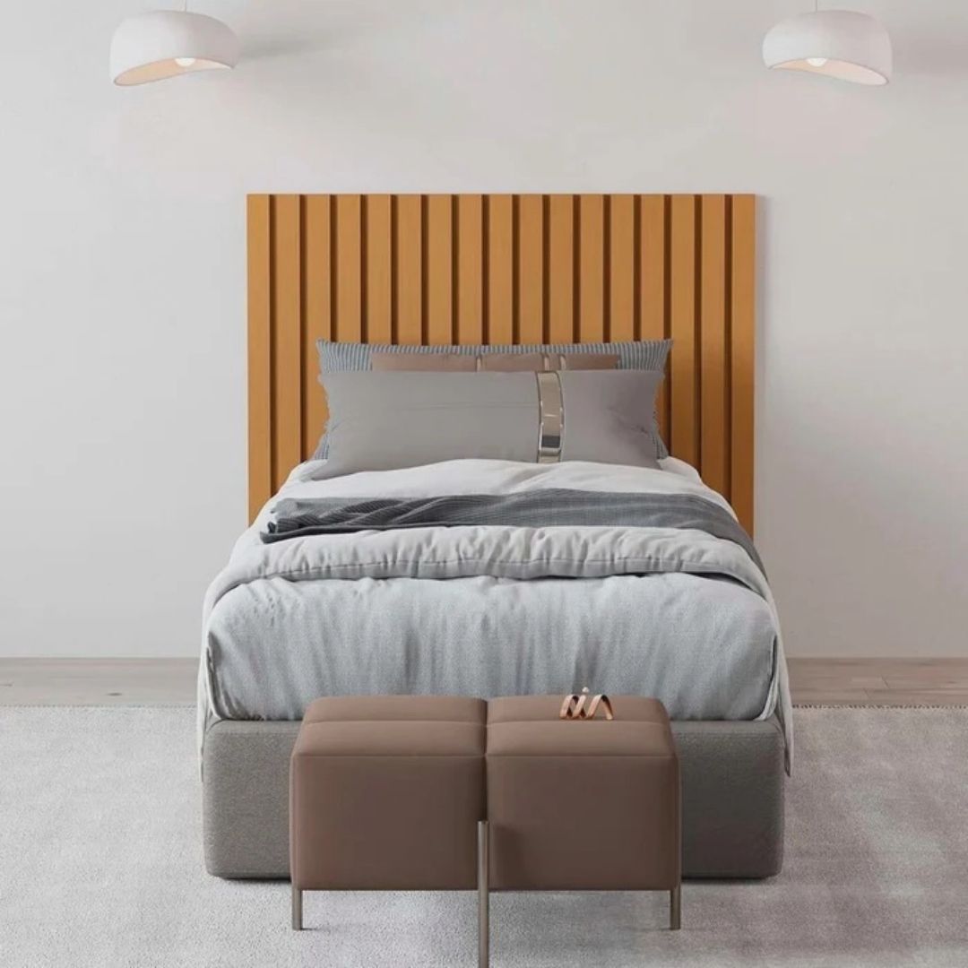 Cabeceira Ripado Maracá 109cm Para Cama de Solteiro Nature - Rede Móveis