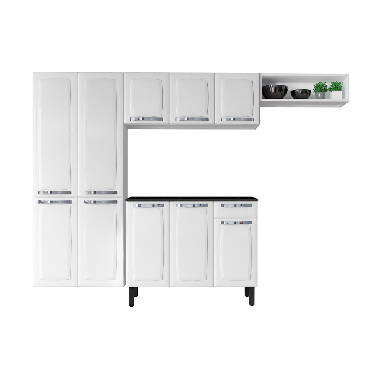 Cozinha Compacta Aço Rose Itatiaia 10 Portas 1 Gaveta Branco - Rede Móveis