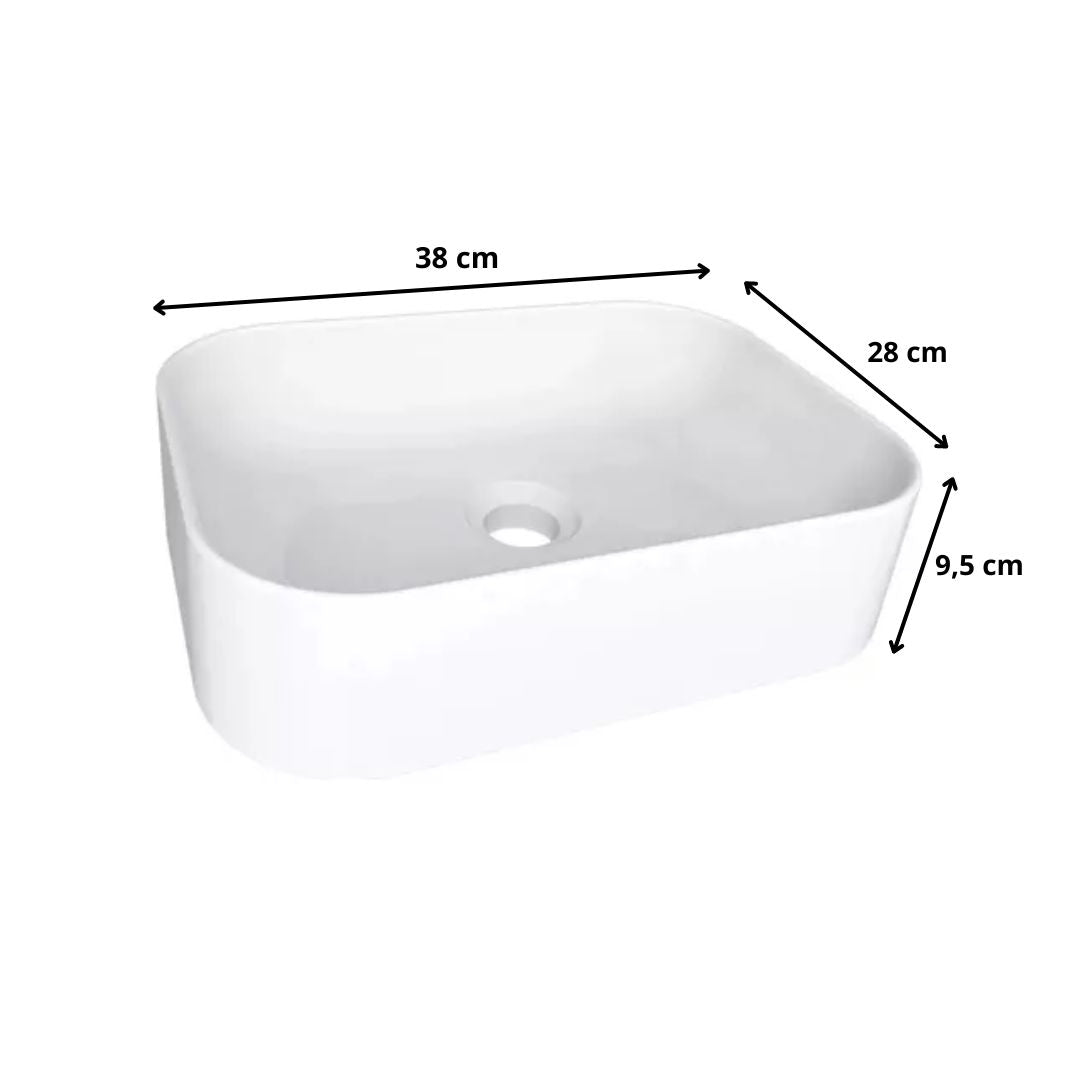 Cuba De Sobrepor para lavabo E Banheiro Quadrada Madri - Rede Móveis