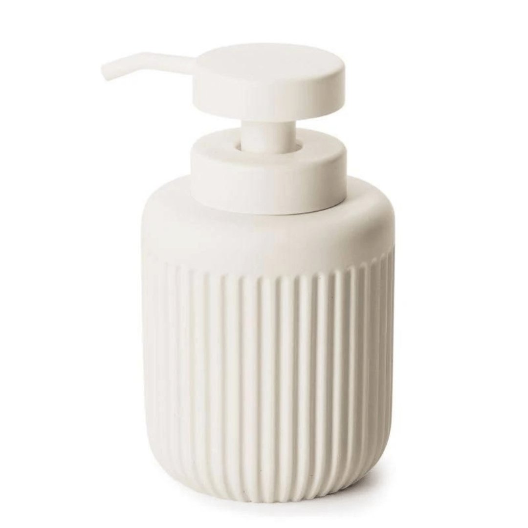 Dispenser Porta Sabonete Liquido em Cimento Branco 14cm