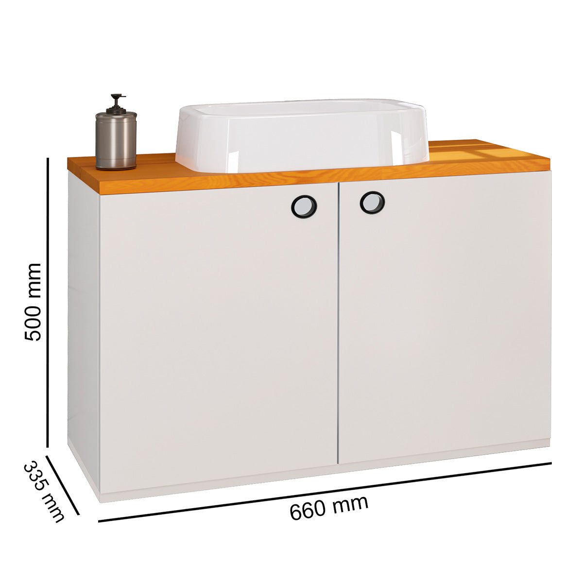 Gabinete Para Banheiro 2 Portas Madri Com Cuba - Rede Móveis