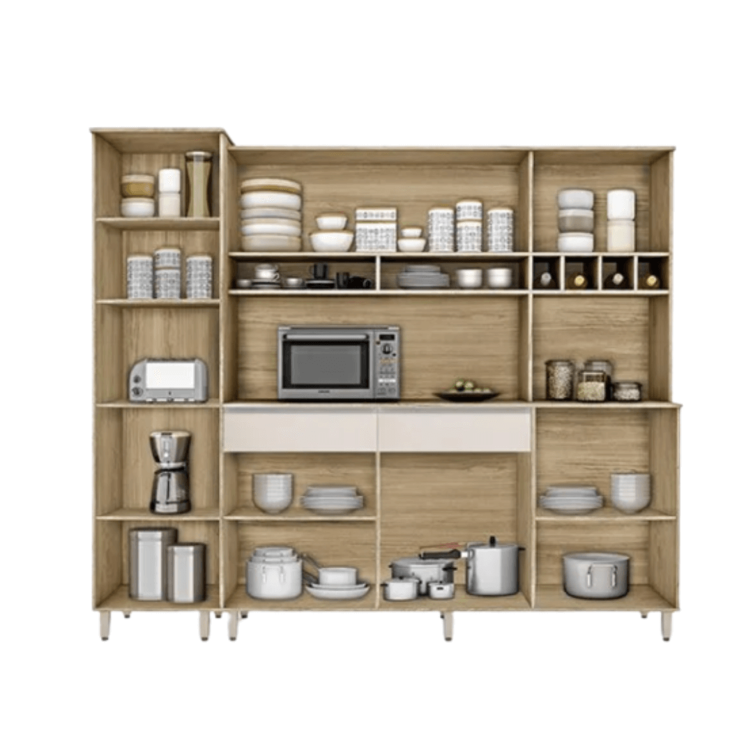 ARMÁRIO DE COZINHA BRASIL NATURE PRETO FOSCO