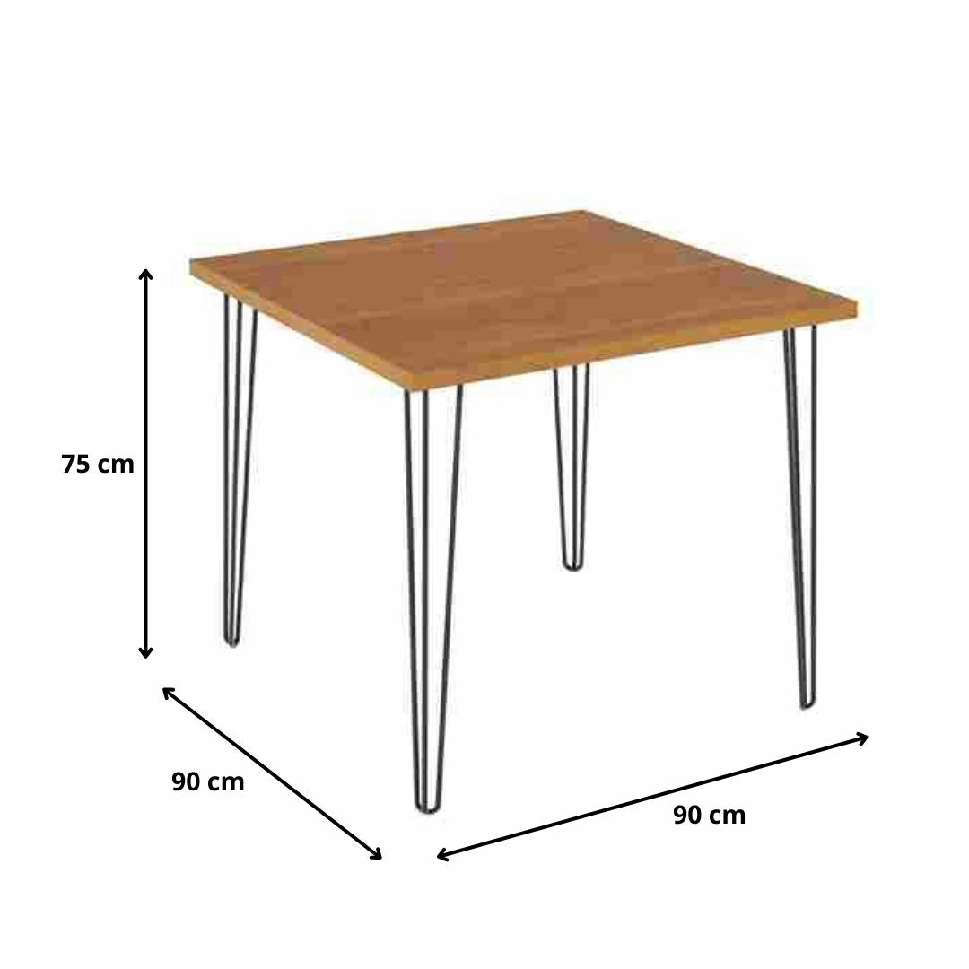 Mesa De Jantar 90 X 90 Mdp Pé De Ferro 4 Lugares Ametista - Rede Móveis