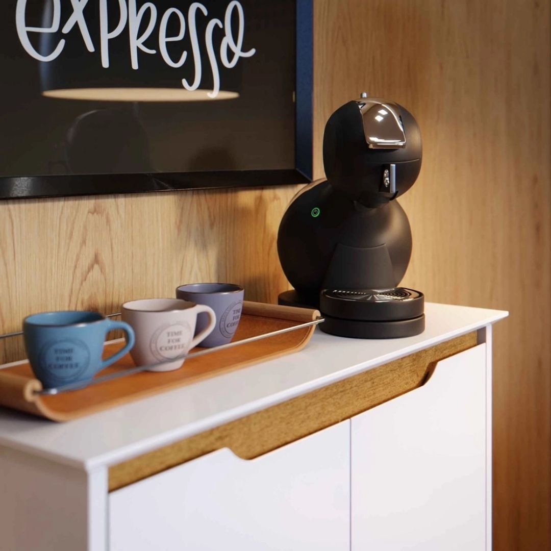 Sapateira Organizadora 2 Portas Hall Flow Branco com Freijó - Rede Móveis