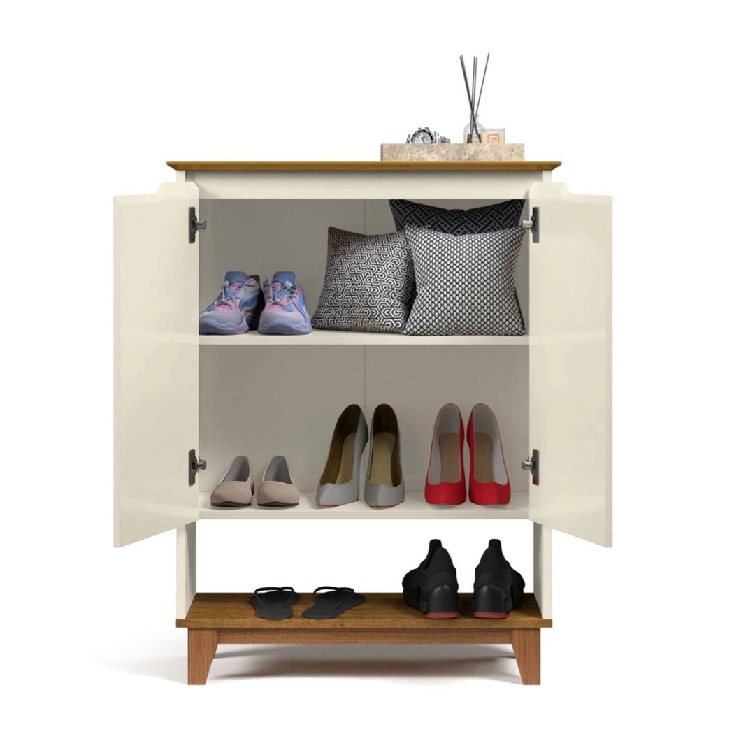 Sapateira Organizadora 2 Portas Hall Flow OffWhite - Rede Móveis