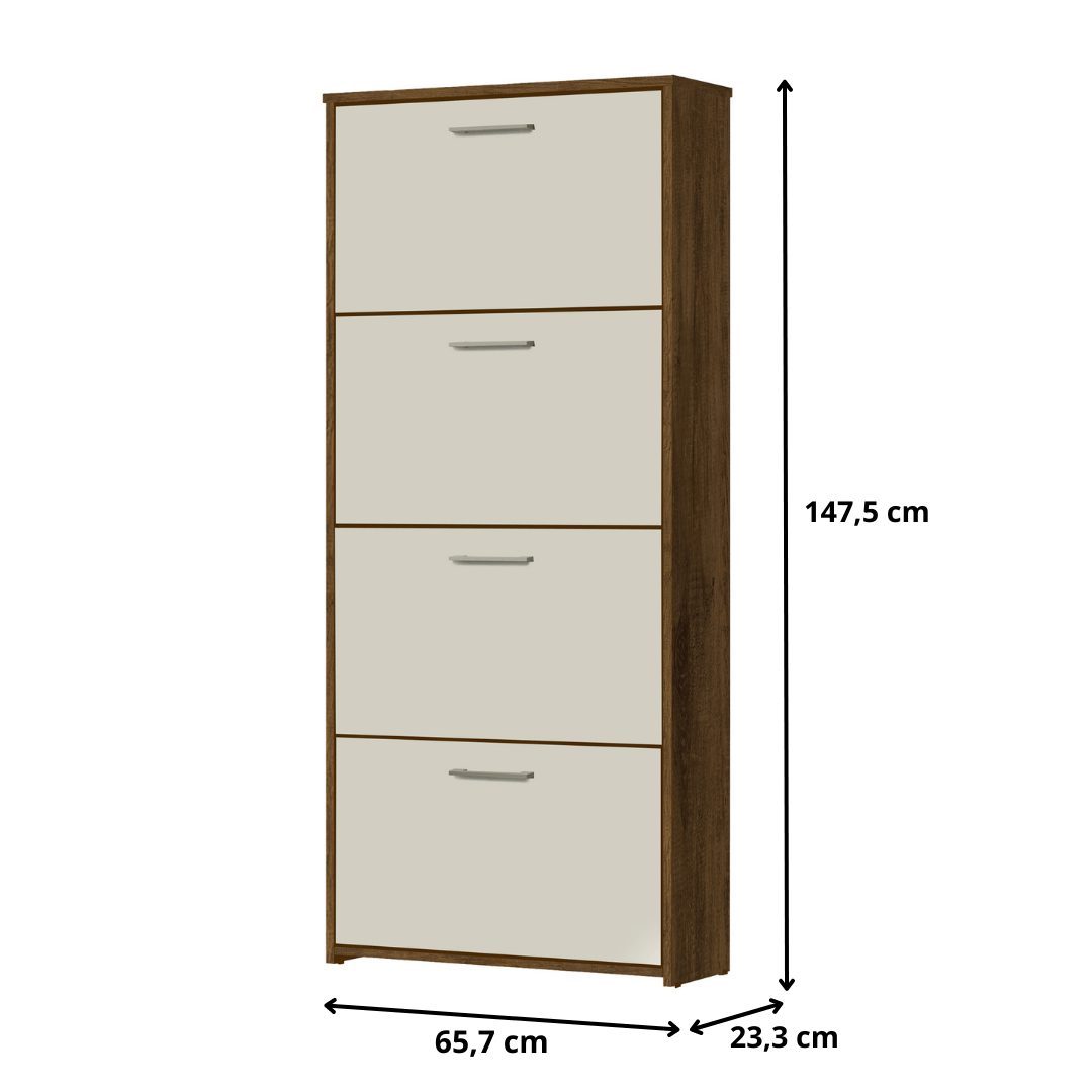 Sapateira Organizadora 4 Gavetas Carol Jequitiba com Offwhite