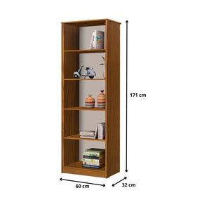Armário Organizador Livreiro 4 Prateleiras Office Escritório Nature com OffWhite - Rede Móveis