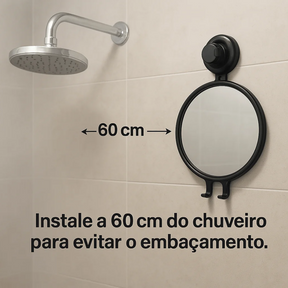 Espelho Antiembaçante Natural com Ventosa