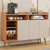 Aparador Balcão Buffet Celta Retro 3 Portas Nature com OffWhite