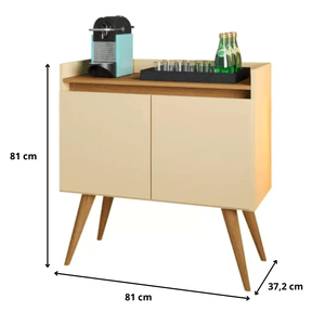 Aparador Buffet 2 Portas Gold Perola com Mel - Rede Móveis