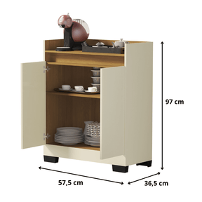 Aparador Buffet 2 Portas Real Perola com Mel