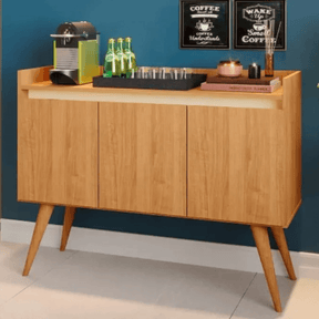 Aparador Buffet 3 Portas Gold Mel com Perola - Rede Móveis