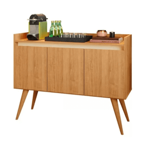 Aparador Buffet 3 Portas Gold Mel com Perola - Rede Móveis