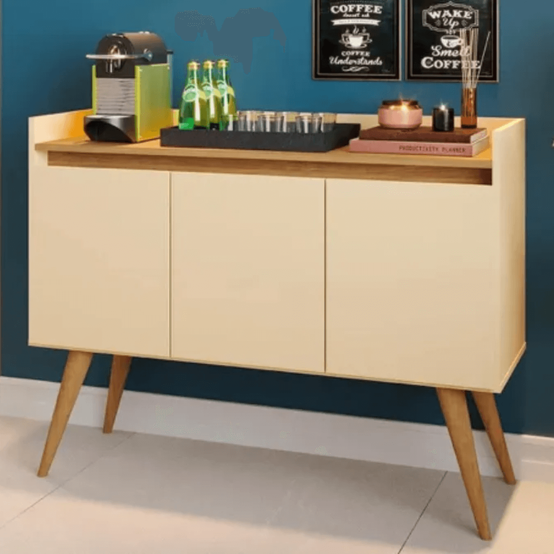 Aparador Buffet 3 Portas Gold Perola com Mel - Rede Móveis