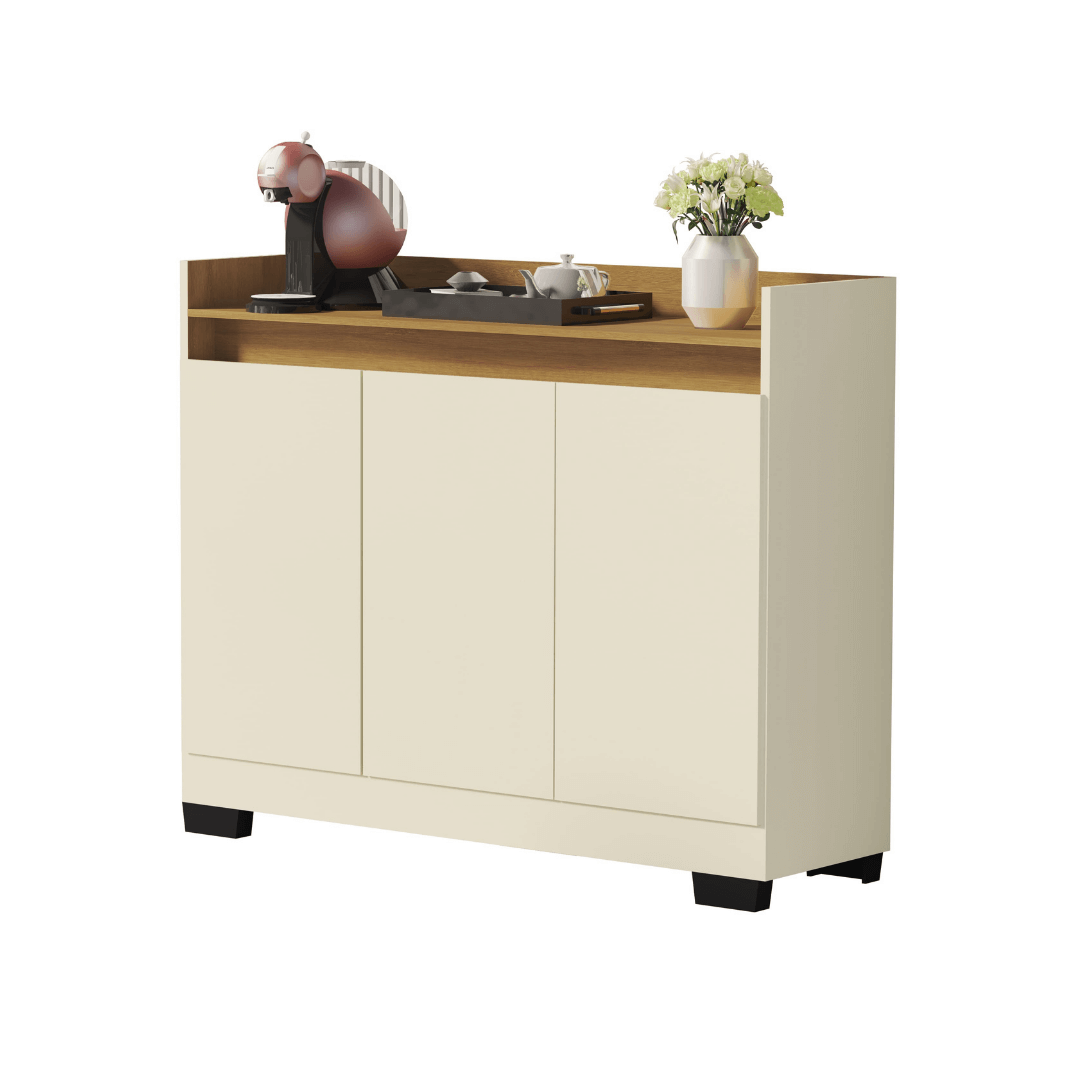 Aparador Buffet 3 Portas Real Perola com Mel