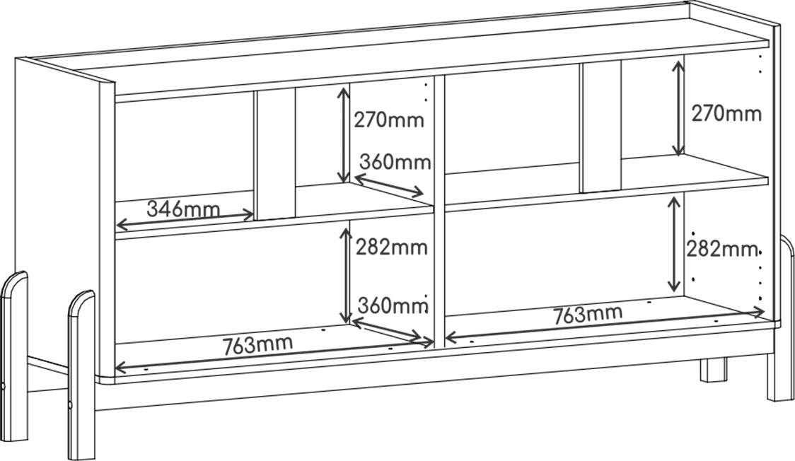 Aparador Buffet Sala 170cm Liz 4 Portas Com Adega com Pés de Madeira OffWhite com Cedro - Rede Móvei