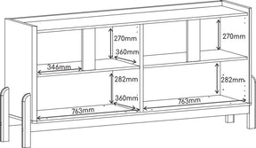 Aparador Buffet Sala 170cm Liz 4 Portas Com Adega com Pés de Madeira OffWhite com Cedro - Rede Móvei