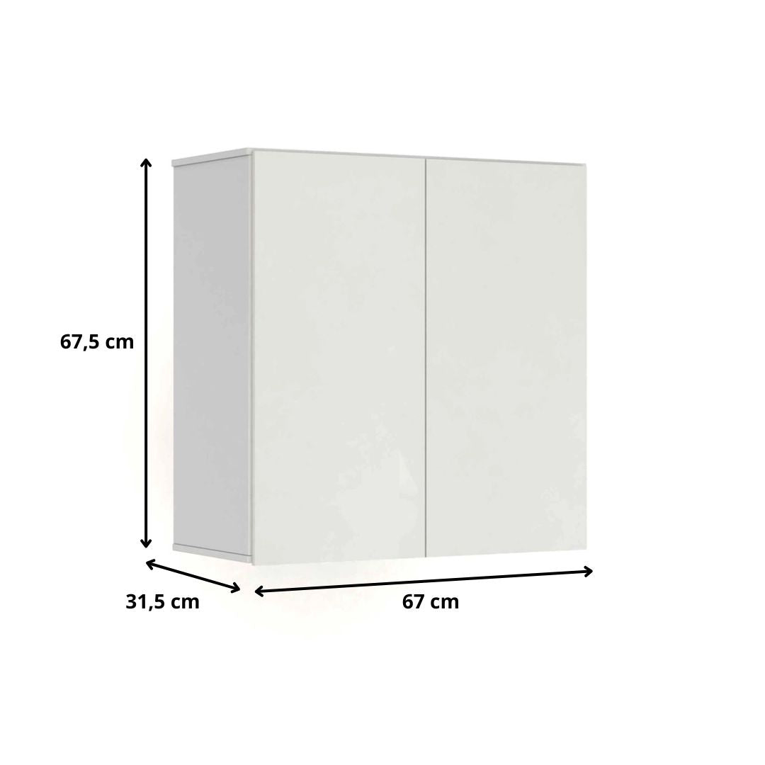 Armário Aéreo 2 Portas Suspenso Para Quarto Cozinha Sala Branco - Rede Móveis