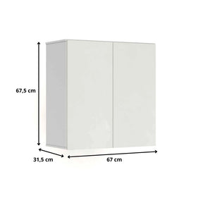 Armário Aéreo 2 Portas Suspenso Para Quarto Cozinha Sala Branco - Rede Móveis