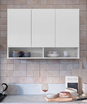 Armário Aéreo 3 Portas Milão Suspenso Para Quarto Cozinha Sala Branco - Rede Móveis