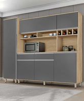 ARMÁRIO DE COZINHA BRASIL NATURE CINZA