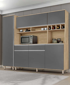 ARMÁRIO DE COZINHA BRASIL NATURE CINZA