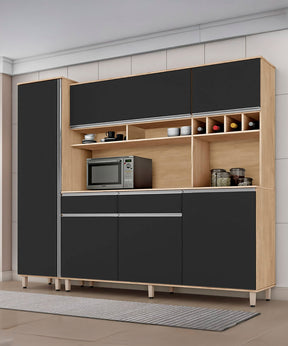 ARMÁRIO DE COZINHA BRASIL NATURE PRETO FOSCO