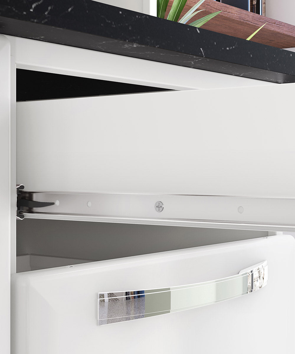 Armário Kit de Cozinha Compacta Aço 6 Portas 2 Gavetas Itatiaia Pratika Branco com Preto - Rede Móveis