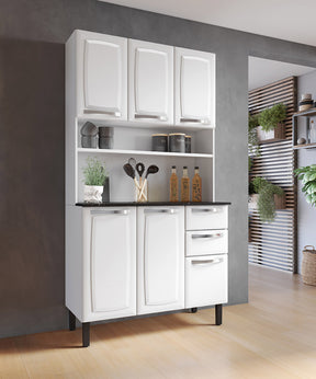 Armário Kit de Cozinha Compacta Aço 6 Portas 2 Gavetas Itatiaia Pratika Branco - Rede Móveis