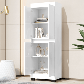 Armário Multiuso Escritório Quarto 4 Portas Tóquio Branco