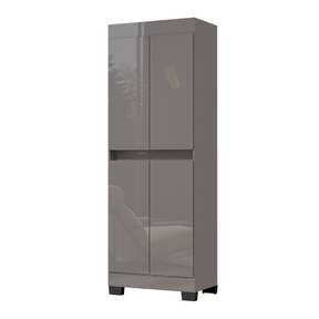 Armário Multiuso Escritório Quarto 4 Portas Tóquio Cinza