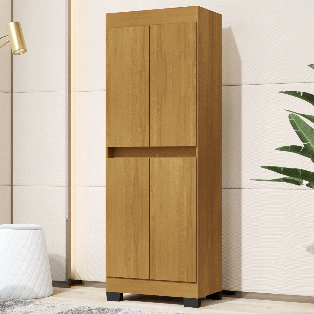 Armário Multiuso Escritório Quarto 4 Portas Tóquio Carvalho