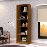 Armário Organizador Livreiro 4 Prateleiras Office Escritório Nature com Preto - Rede Móveis