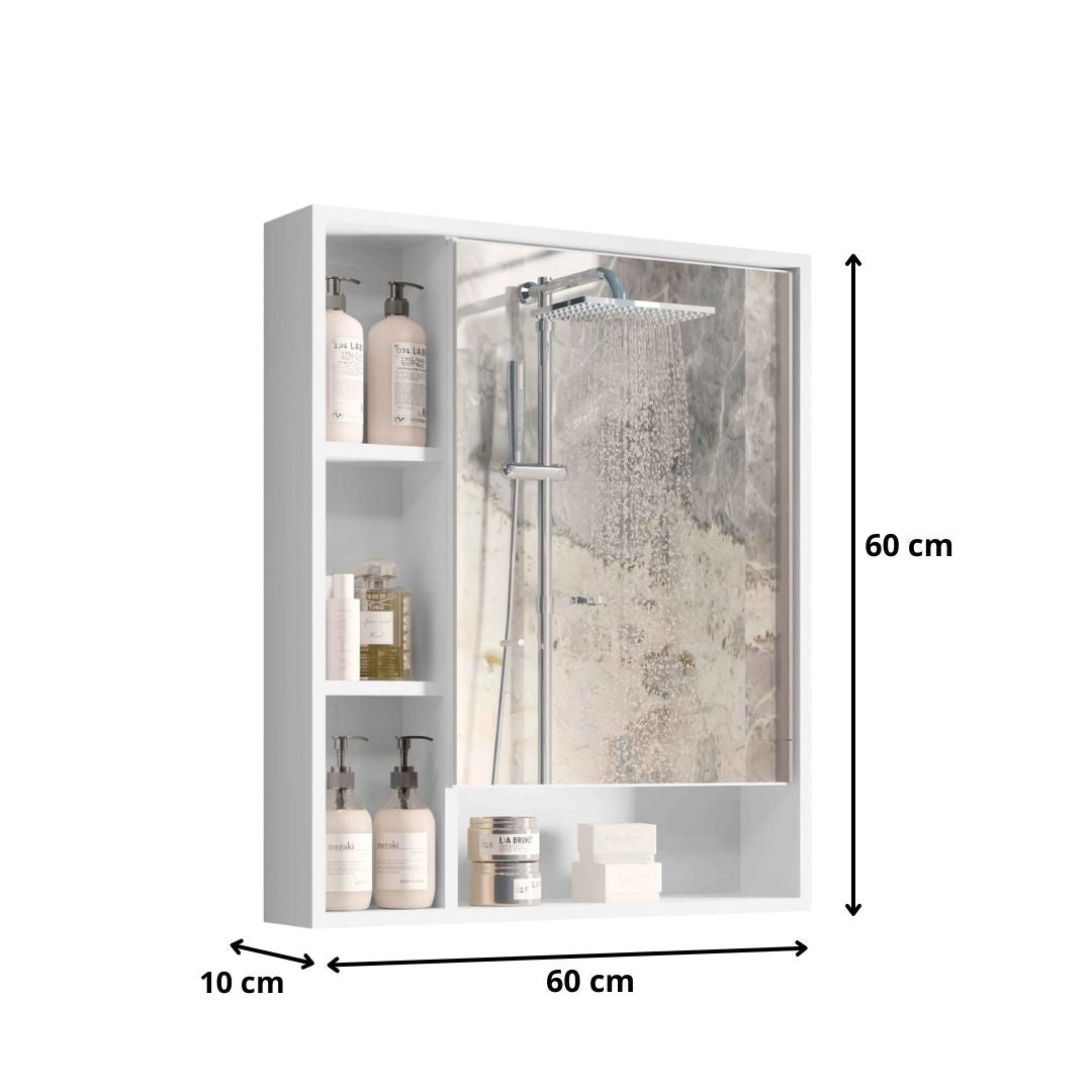 Armário Suspenso Espelheira 1 Porta Com Espelho Olimpia Branco - Rede Móveis