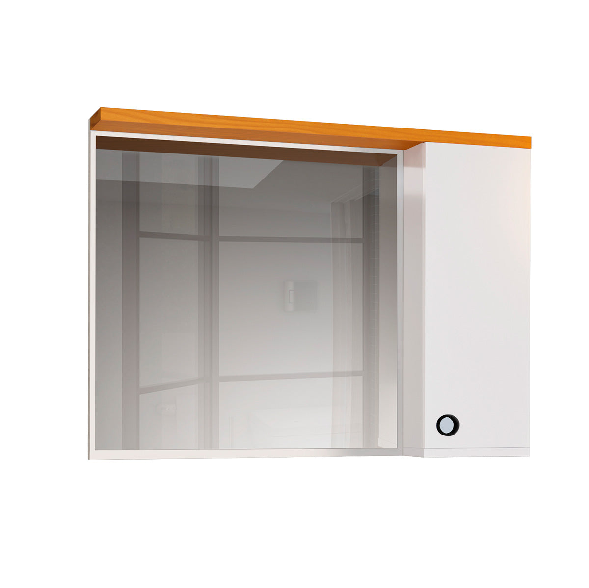 Espelheira para Banheiro 1 Porta Madri Branco com Nature - Rede Móveis